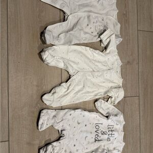 Cozy White and Gray Kids One Piece Set